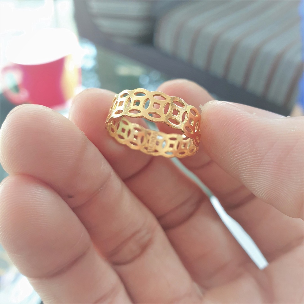 Nhẫn Kim Tiền Dáng Thon Cao Cấp- Nhẫn nữ dùng lâu dài tắm rửa thoải mái không phai không kiên