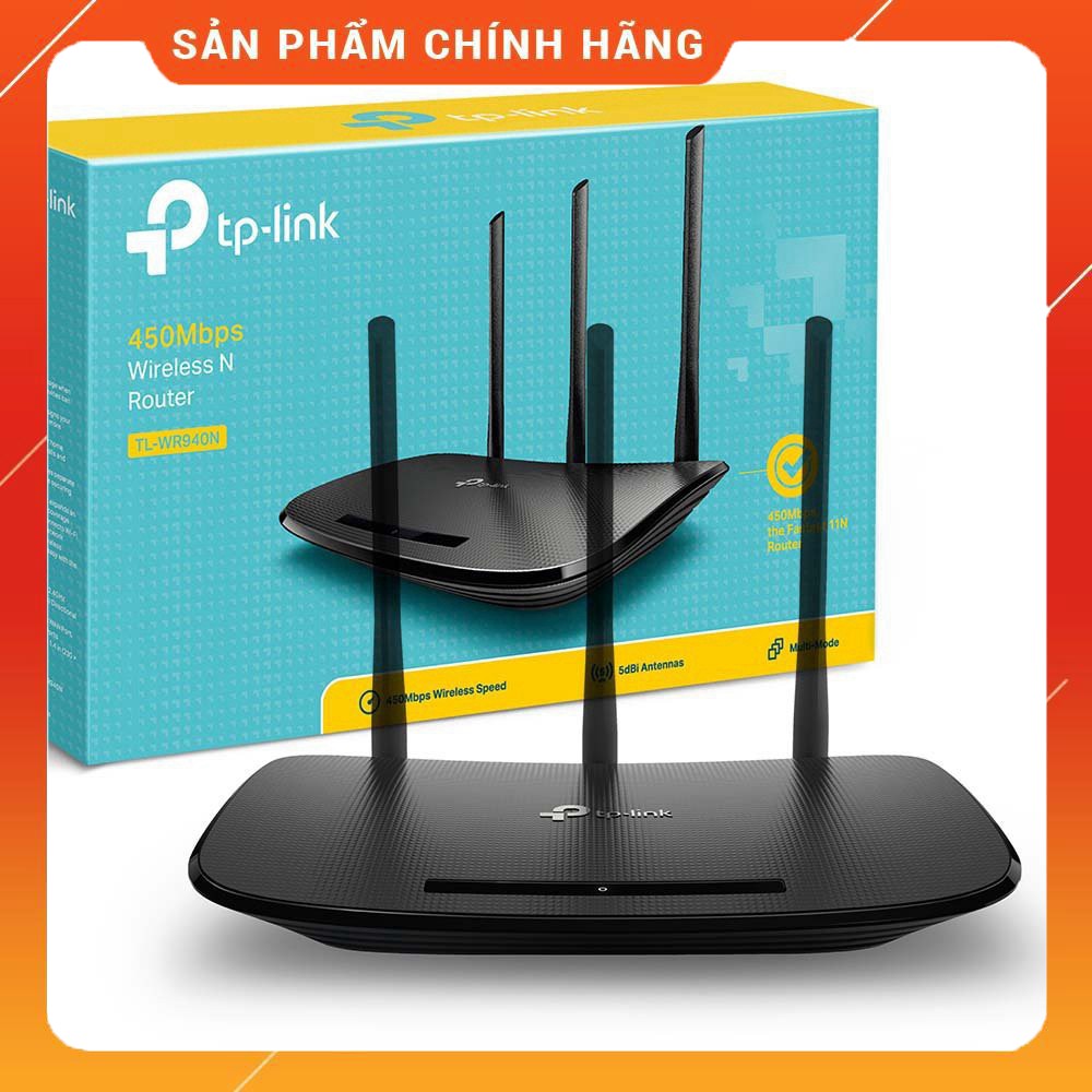 TP-Link TL-WR940N - Router Wifi TPlink Chuẩn N Tốc Độ 450Mbps - hàng chính hãng, giá tốt nhất