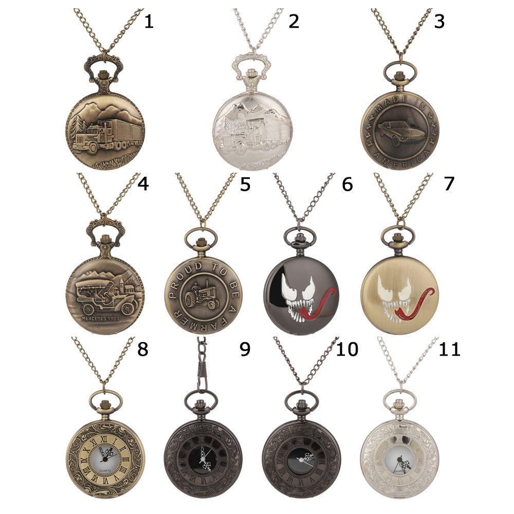 KENT1 Đồng Hồ Quả Quýt Unisex Mặt Số La Mã Màu Đen Phong Cách Vintage