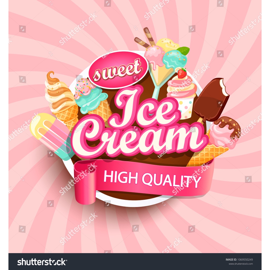 Tranh Dán Tường Tranh Trí Cho Quán Kem, Icream, Ốc Quế