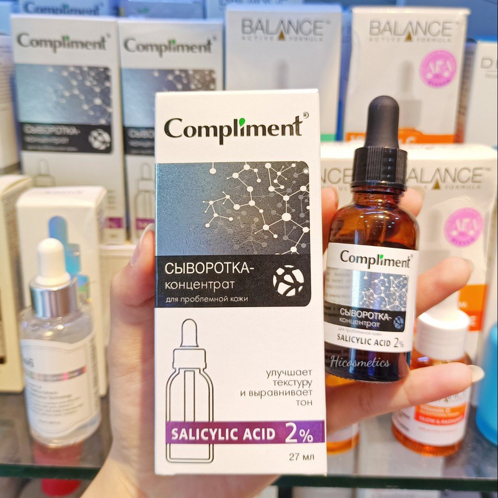 Serum Compliment 2% BHA giúp giảm mụn, se lỗ chân lông, kiềm dầu 27ml