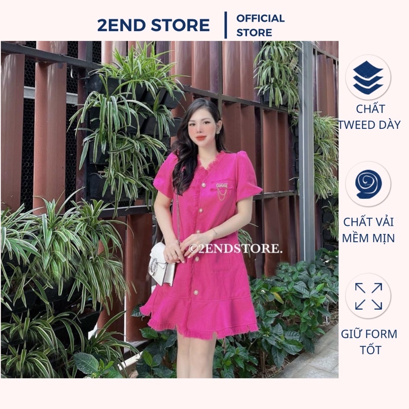 2END Váy dạ tweed mỏng (Hàng thiết kế - 2 lớp)