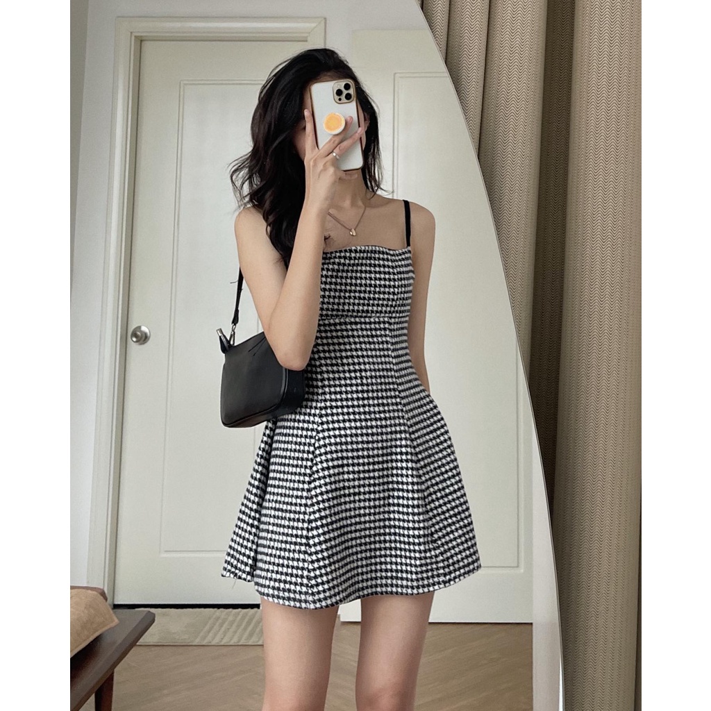 (ảnh thật) Audrey set váy 2 dây mix vest dạ 5411 | BigBuy360 - bigbuy360.vn