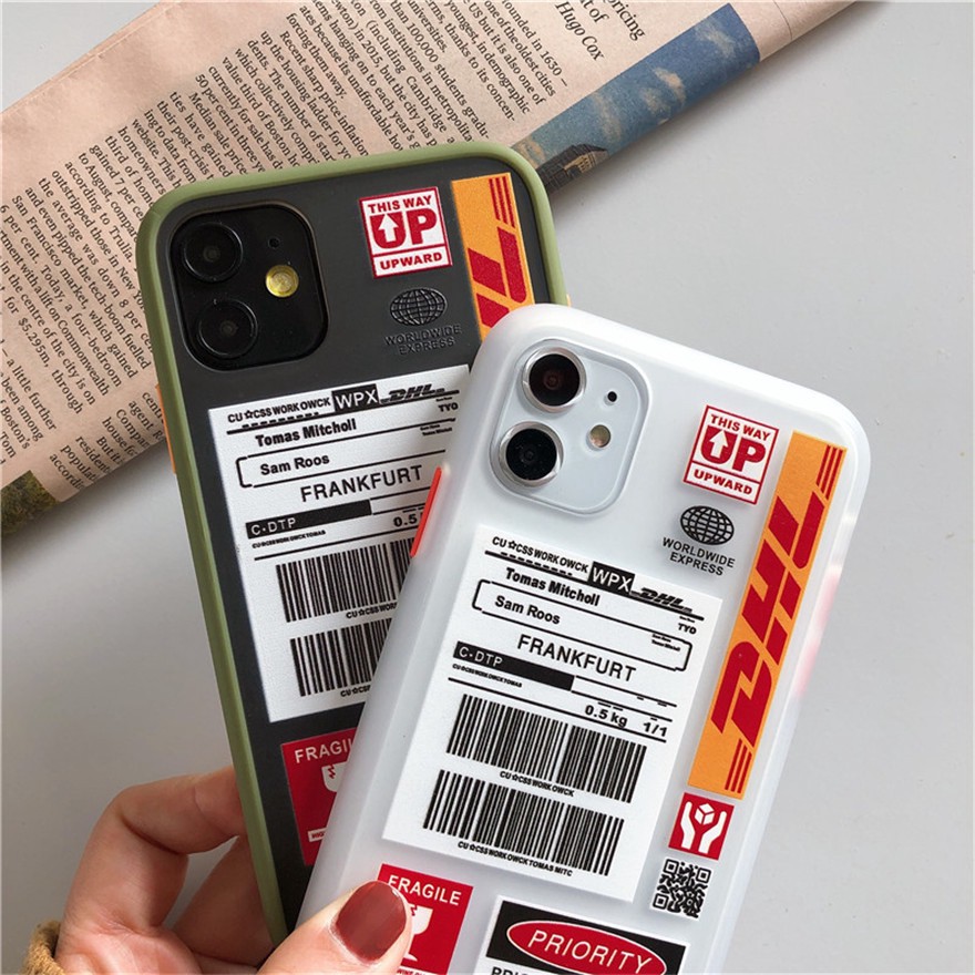 Ốp Điện Thoại Cứng Nhám Họa Tiết Nhãn Dán Vé Máy Bay Dhl Cho Iphone 12 11 Pro Max 12 Mini Se 2020 X Xs Max X Xr 7 8 6 6s Plus 69674