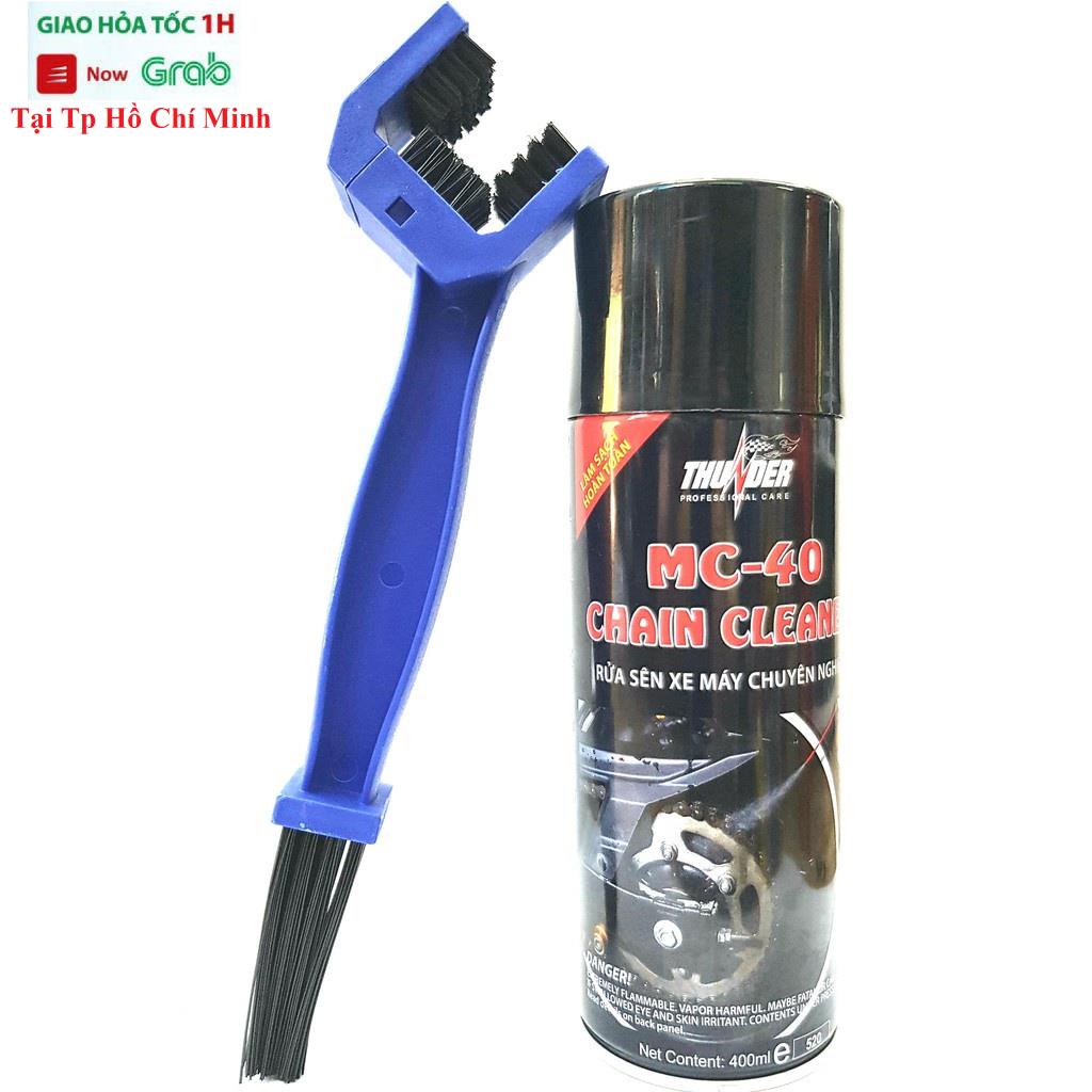 Chai Rửa Sên, Xịt Vệ Sinh Sên Thunder MC - 40 CHAIN CLEANER 400ml Kèm Bàn Chải