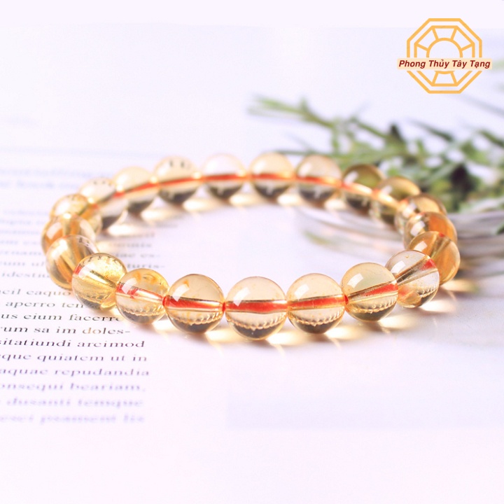 Vòng tay phong thủy màu vàng tài lộc thịnh vượng nam nữ mệnh Thổ Kim - tặng hộp gỗ cao cấp - Phong Thủy Tây Tạng