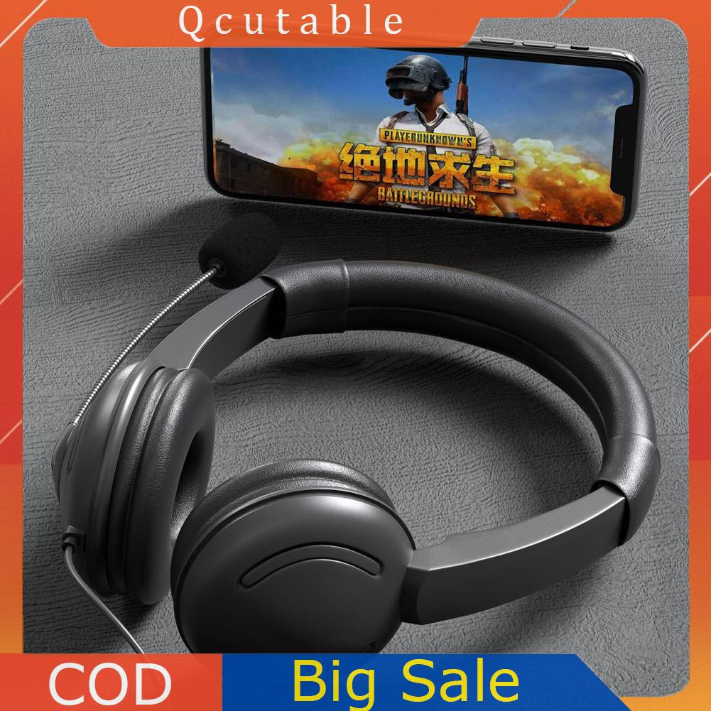 USB Wired Online Learning Call Center PC Line Control Gaming MIC Headphone 