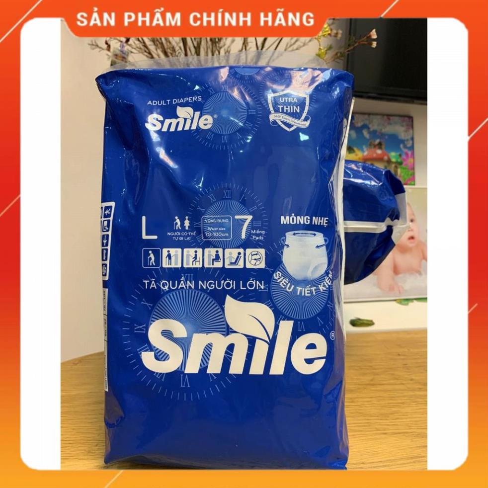 Bỉm quần người già Smile, combo 6 gói size M 48 miếng, size L 42 miếng