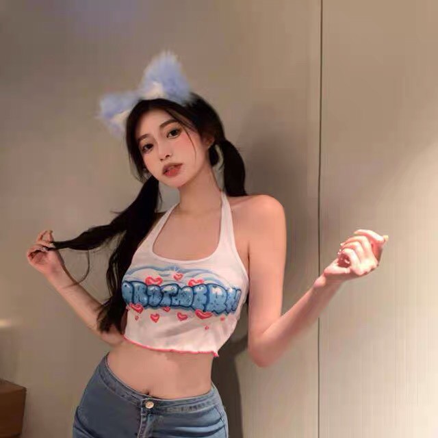 áo yếm in chữ nhỏ siêu dễ thương