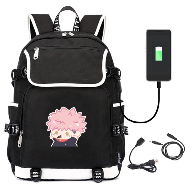 Balo nắp ngang in hình JUJUTSU KAISEN VER TẬP THỂ DỤC anime chibi thiết kế thông minh đi học cho nam nữ