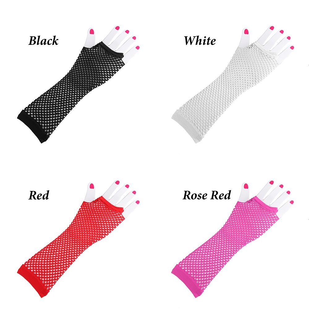 YVE Găng Tay Lưới Hở Ngón Hóa Trang Gothic Punk