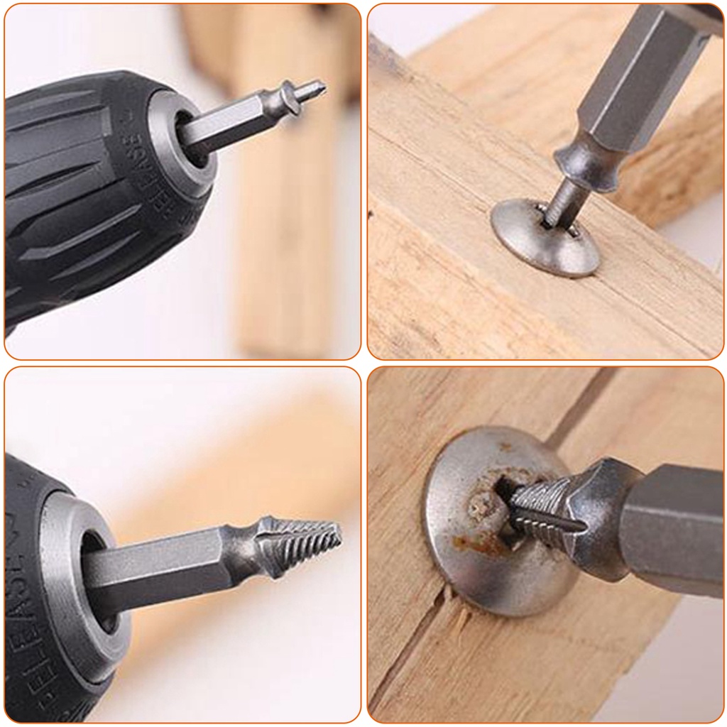 mũi khoan lấy ốc gãy Bộ 4 lấy ốc gãy，Loại bỏ bất kỳ ốc vít hoặc bu lông