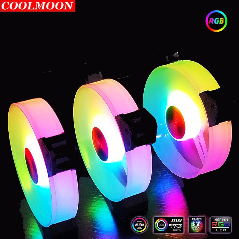 Bộ 2 Quạt + Hub Khiển Coolmoon X - Led RGB - Đồng Bộ Hub Coolmoon - Hàng chính hãng