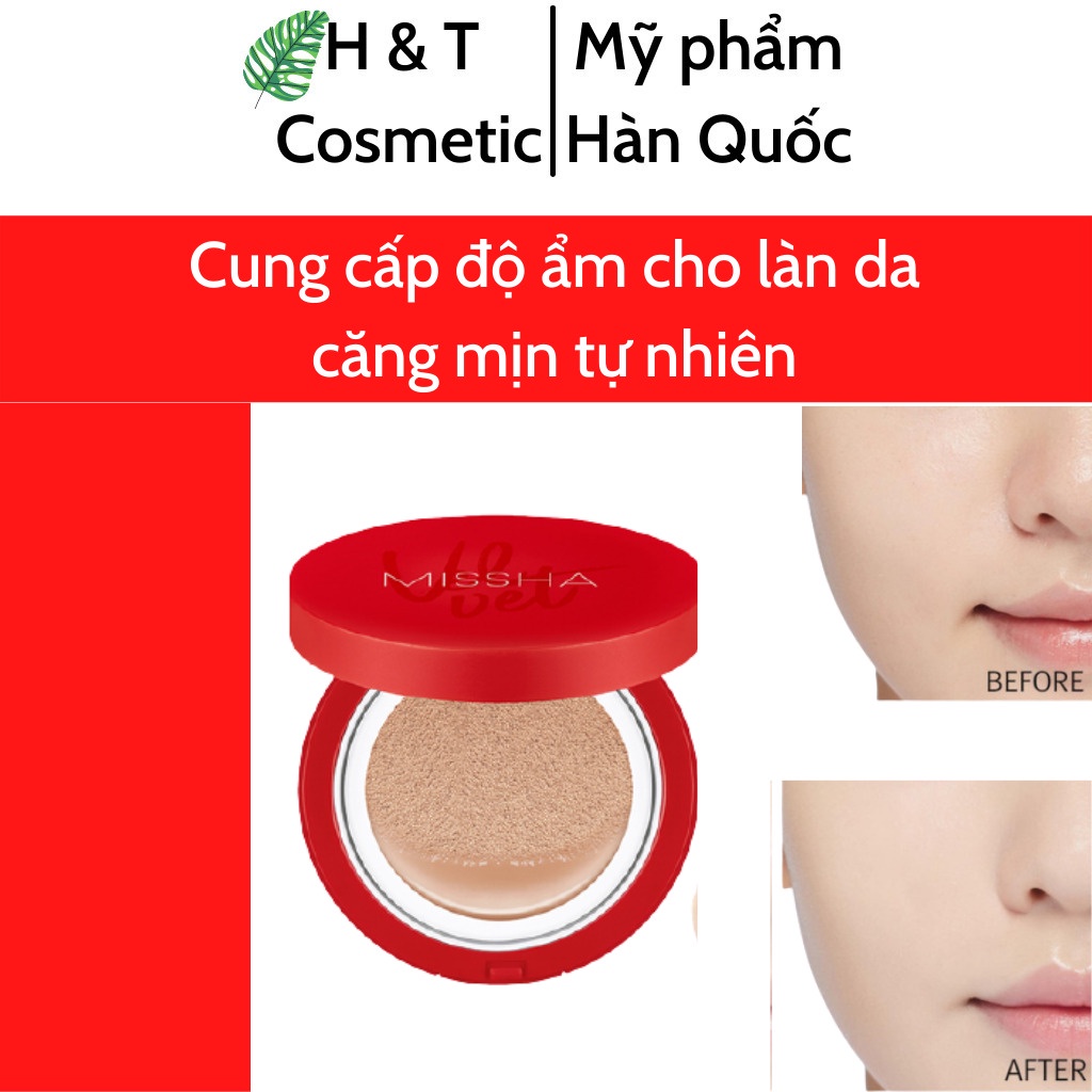 Phấn nước Missha Cushion che khuyết điểm dưỡng ẩm lâu trôi chống nắng hiệu quả SPF50+ PA+++ màu số 21/23