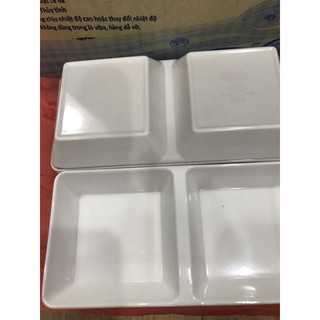 chén  nước chấm 2 ngăn melamin