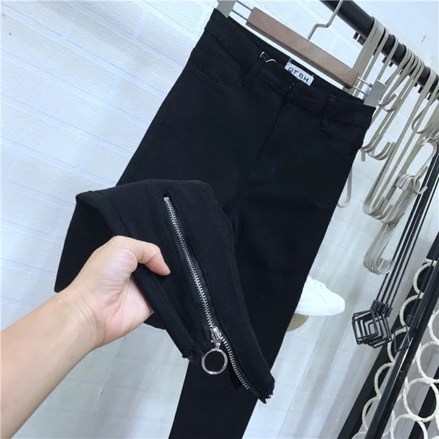 {Order5-7 ngày}Quần khaki đen khoá khoen tròn dưới ông | BigBuy360 - bigbuy360.vn