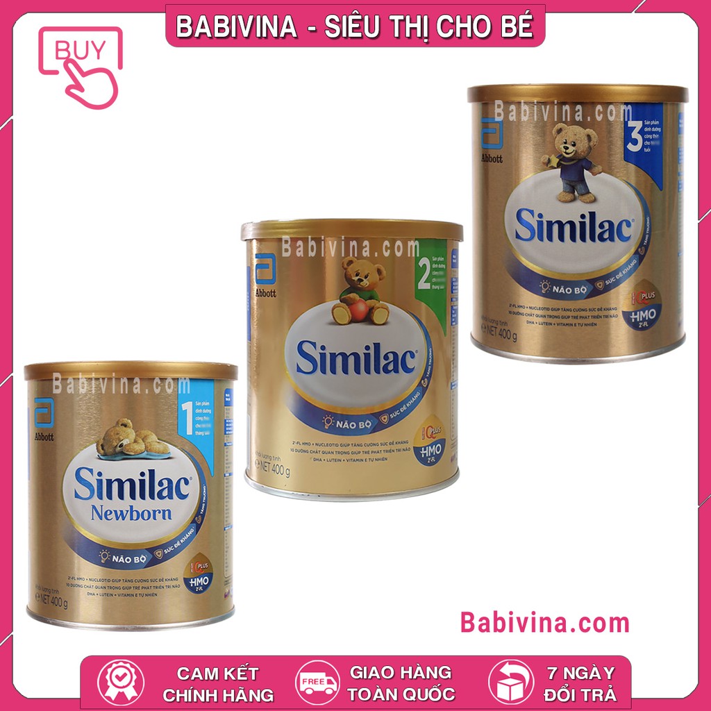 [CHÍNH HÃNG] Sữa Similac 400g HMO Đủ Số 1, 2, 3, 4 | Date Mới Nhất, Giá Tốt Nhất | Babivina