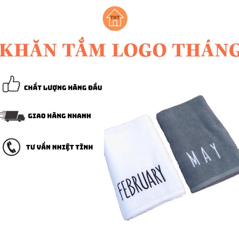 Khăn Tắm 70cmx140cm Thêu Logo 12 Tháng Hàn Quốc Mềm Mịn Siêu Thấm Hút Giá Rẻ