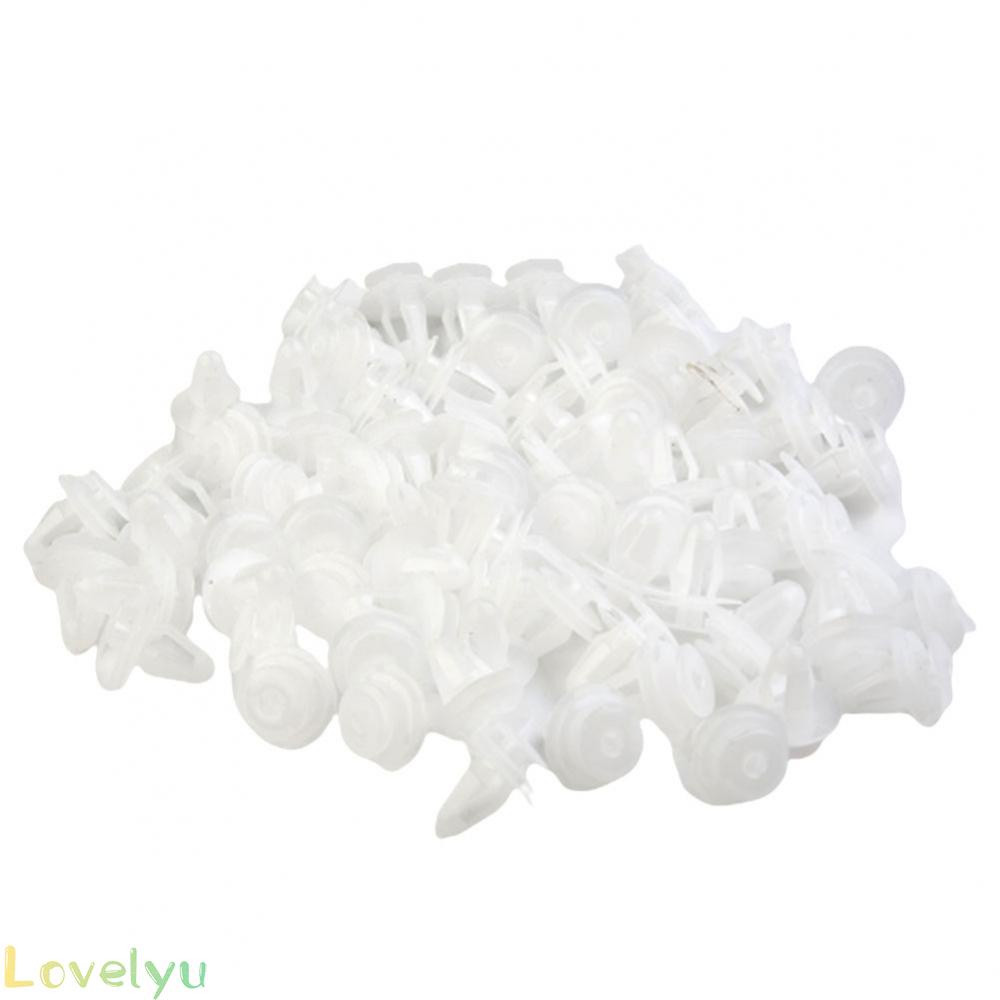 ◀READY▶Bumper clips Rivets Trunk 100Pcs Accessories Auto Car Fender Push White# Good Quality