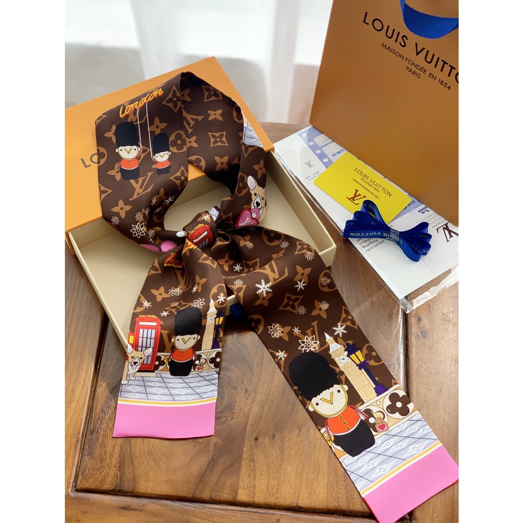 Khăn Quàng Cổ / Xách Tay Bằng Ruy Băng Lụa Họa Tiết Linh Vật Thời Trang 2022 Cho Nữ