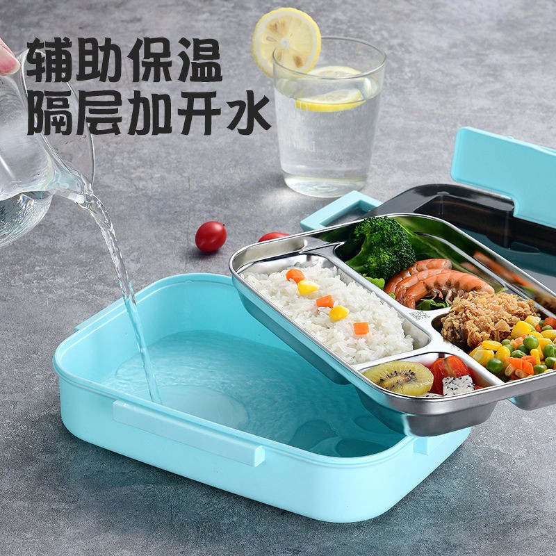 Hộp Đựng Cơm Trưa Giữ Nhiệt Bằng Inox Chia Ngăn Có Thể Dùng Trong Lò Vi Sóng