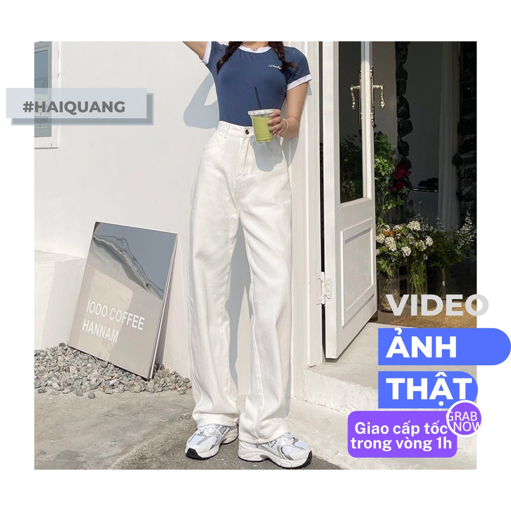 QUẦN KAKI JEAN ỐNG SUÔNG LƯNG CAO DÁNG DÀI HAIQUANG PHONG CÁCH HÀN QUỐC CÁ TÍNH MÃ 405