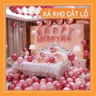 Set bóng bay trang trí phòng cưới MS03 [CHUẨN ẢNH - TẶNG KÈM BƠM TAY VÀ BĂNG KEO]