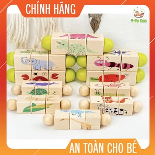 Set 5 thanh Lắp ghép 4 mặt gỗ hình hoạt hình dáng yêu♥️ CHÍNH HÃNG♥️ ĐỒ CHƠI GIÁO DỤC♥️cùng bé khám phá thế giới
