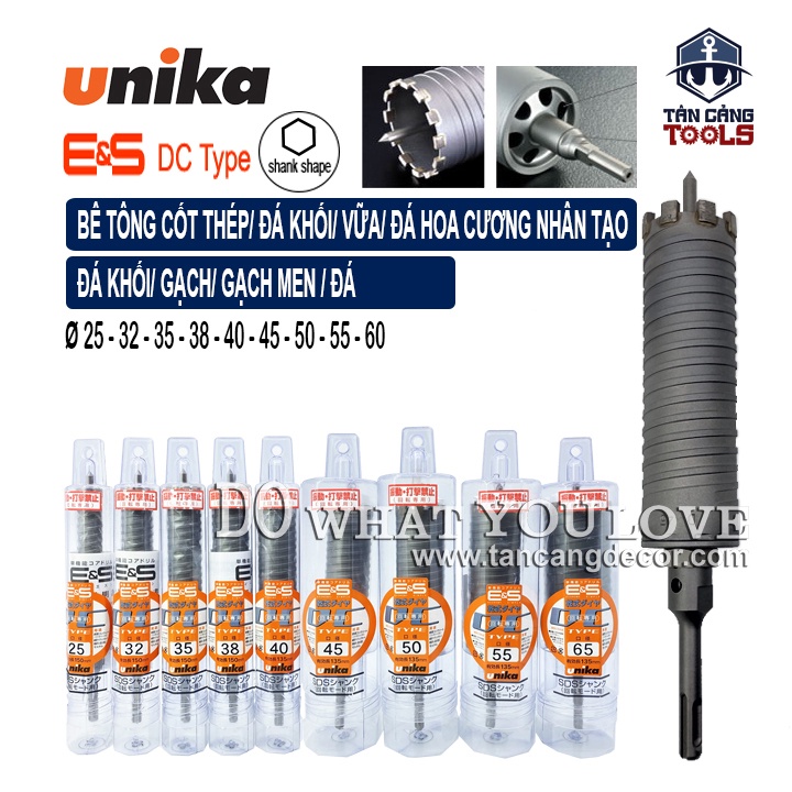 Mũi Khoan Rút Lõi Bê Tông Unika DC - SDS ( Nhiều Kích Cỡ )