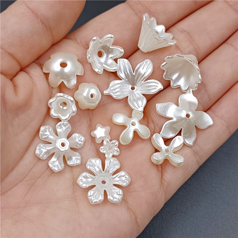 Chuỗi Hạt Ngọc Trai Giả Hình Hoa Và Bướm Bằng ABS Dùng Làm Trang Sức DIY