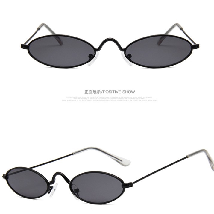 Kính mát gọng kim loại tròng nhỏ phong cách vintage