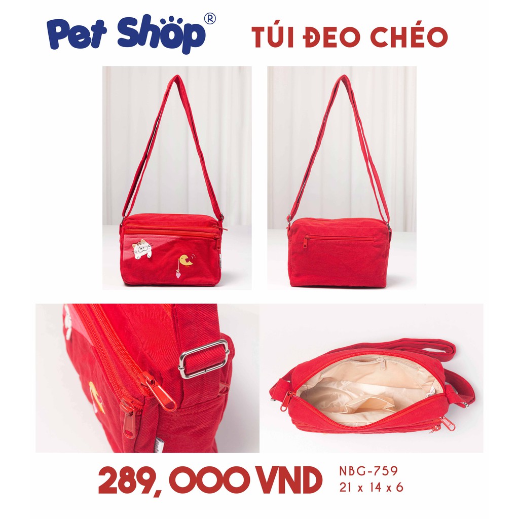 Túi đeo chéo vừa PET SHOP NBG-759