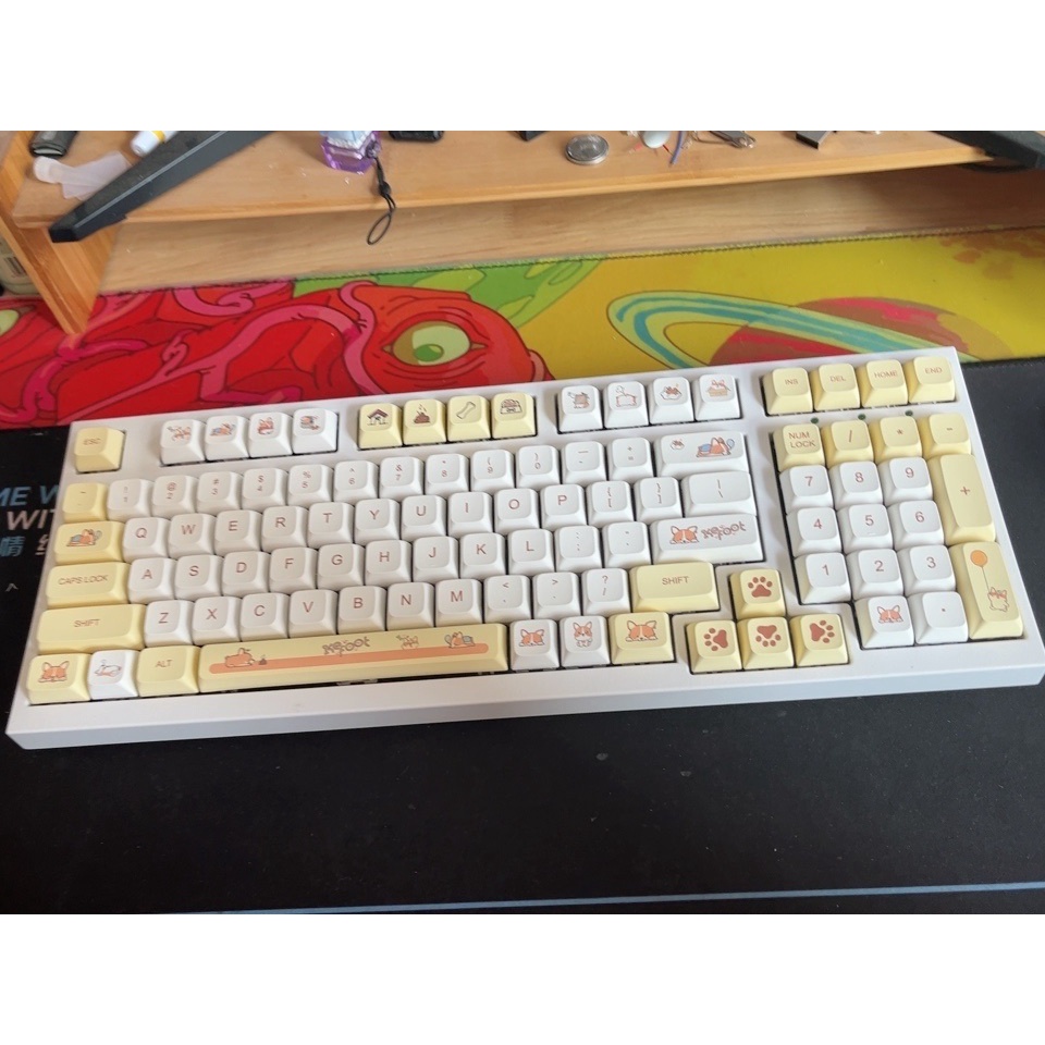 Bộ Keycap PBT nút bàn phím cơ profile XDA Corgi, Shiba phù hợp nhiều layout phổ biến