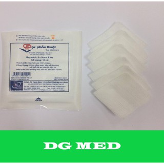 Bộ 10 gói gạc phẫu thuật 5cmx5cmx8 lớp tiệt trùng