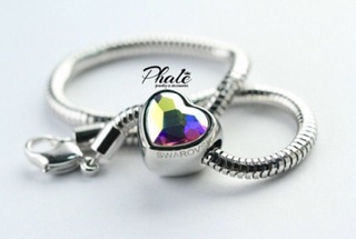 BeCharm Pha Lê Swarovski Trái Tim Đính Đá S14mm