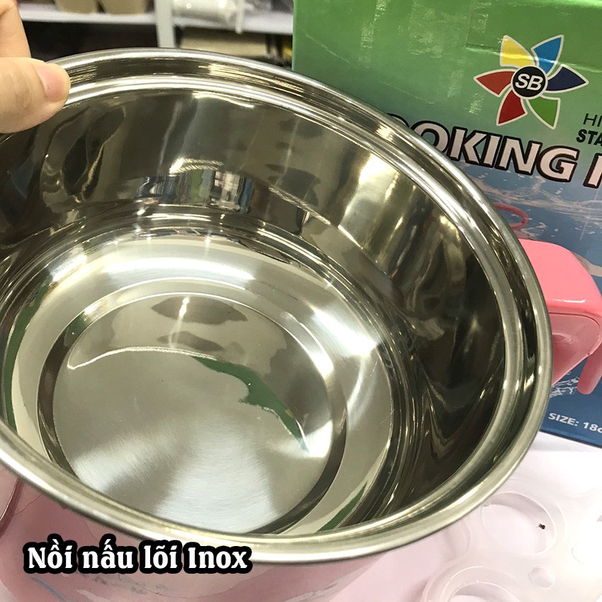 Ca nấu mỳ / lẩu mini 1,8L kèm vỉ hấp hấp trứng 2021-T3B3