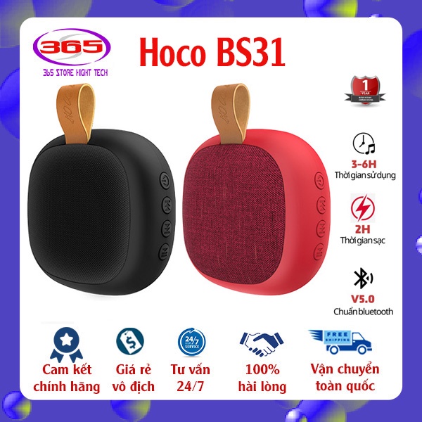 Loa Bluetooth mini Hoco BS31 Bright sound Wireless V4.2WT hỗ trợ khe cắm thẻ nhớ âm thanh sâu kết nối cả ios và android