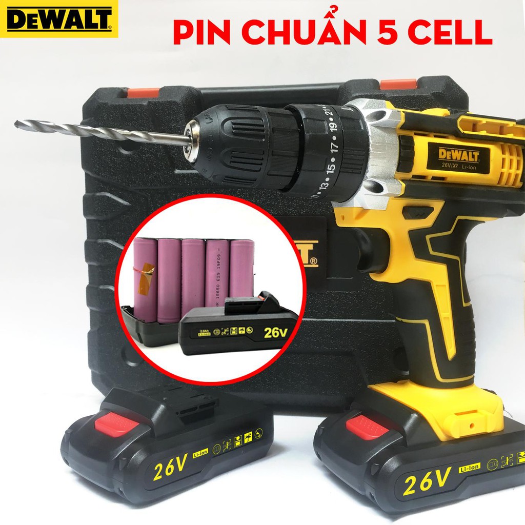 Máy khoan pin Dewalt 26V 3 Chức Năng, Máy Khoan Bắt Vít Có Búa