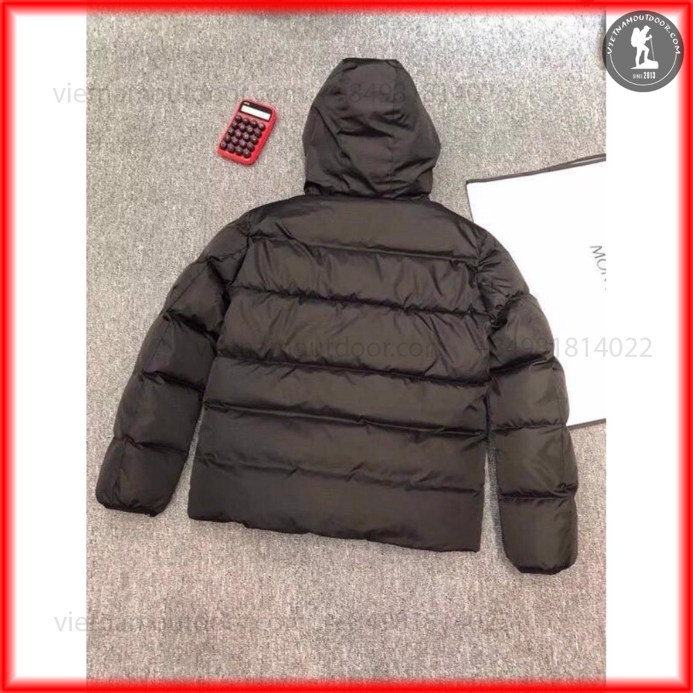 Áo khoác nam lông vũ Moncler giữ nhiệt cực ấm Áo phao lông vũ hàng thiết kế cổ áo chữ thêu cực sang trọng