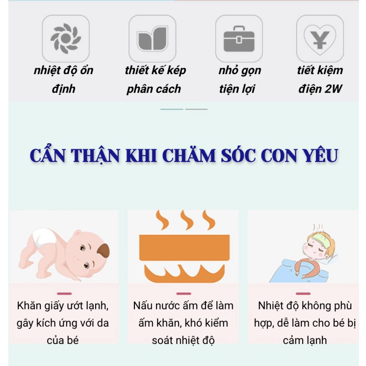 Máy ủ ấm khăn ướt dùng lau cho bé - Xanh dương