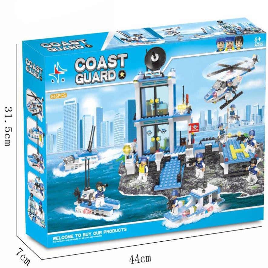 Lắp ráp Ghép Hình Trụ Sở Hải Cảnh POLICE SEA CITY 645PCS SP623