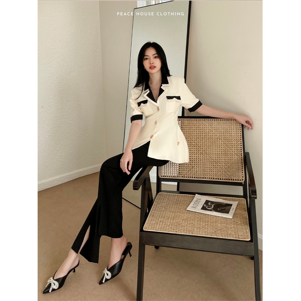 Áo sơ mi tay ngắn phối viền , Peace House Clothing