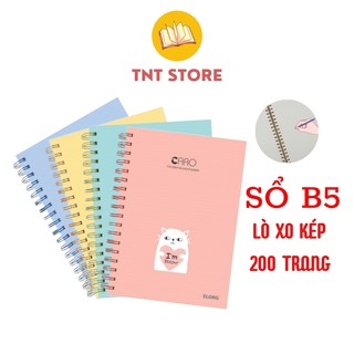 Sổ Lò Xò KLONG MS297 , Sổ Lò Xo Kép Khổ B5 - 200 Trang, Sổ Caro Hàng Chính Hãng