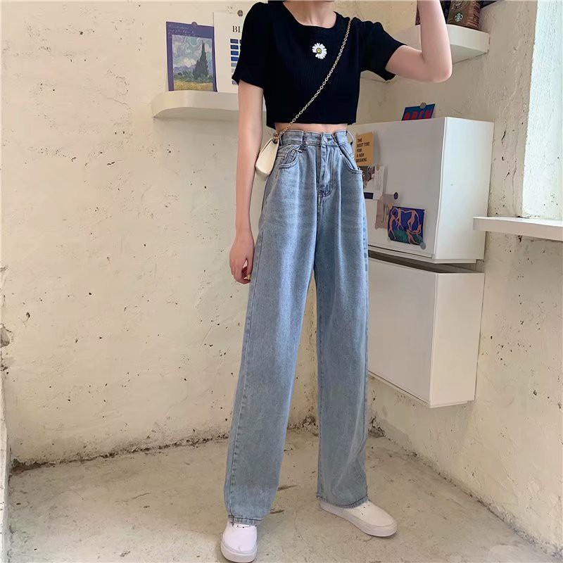 Quần Jeans Nữ Ống Suông Dáng Culottes - BaoBao.Clothing [FREESHIP] - Quần bò nữ dáng thụng ống suông