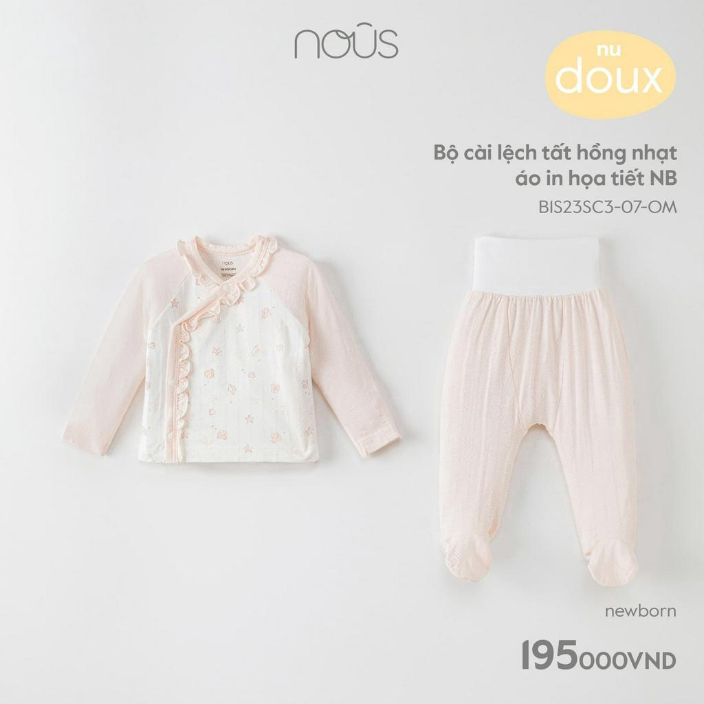 Nous - Bộ cài lệch liền tất sơ sinh cho bé trai bé gái