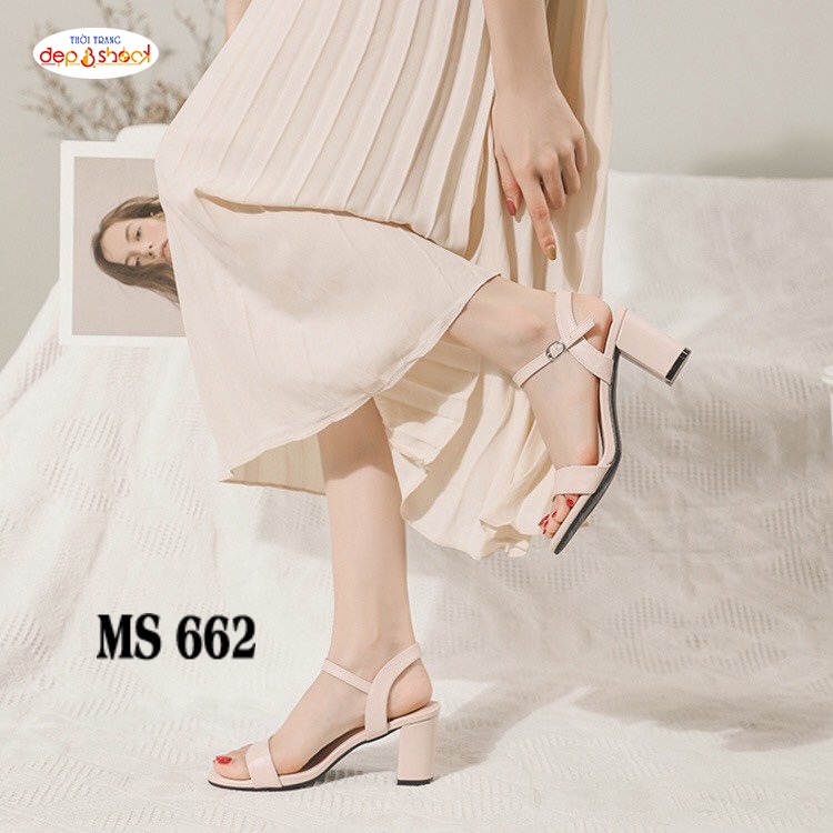 Xăng đan nữ quai ngang cao gót 5p -7p Big Size thời trang Depvashock MS 662