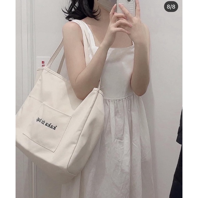 Váy 2 dây bản to cổ vuông có lưng chun sau