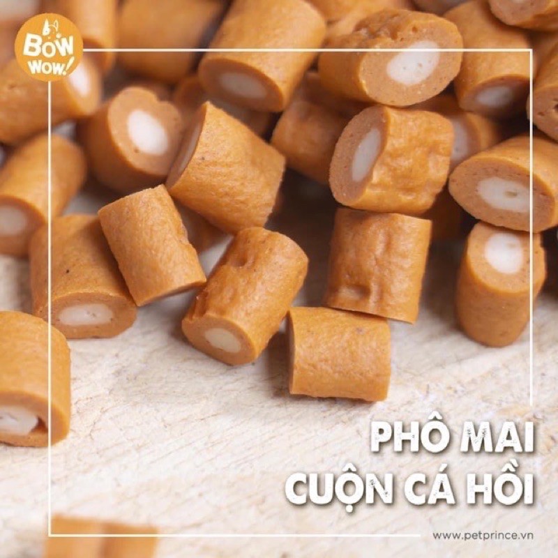 Cá hồi cuộn phô mai cho chó mèo 120gr - Bowwow Hàn Quốc