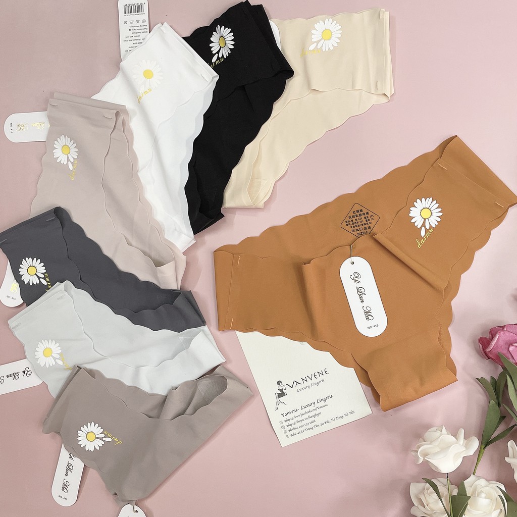 QUẦN LÓT NỮ SU ĐÚC HOA CÚC DASMU VANVENE CẠP THẤP KHÔNG VIỀN LƯỢN SÓNG LÓT COTTON DẬP FREE SIZE 45-55KG Q272 | BigBuy360 - bigbuy360.vn