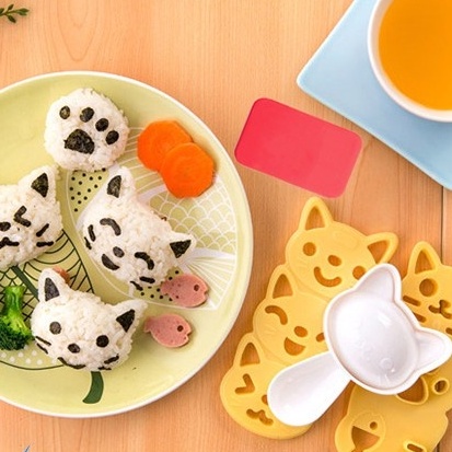 BỘ DỤNG CỤ ÉP CƠM HÌNH MÈO  - CAO CẤP